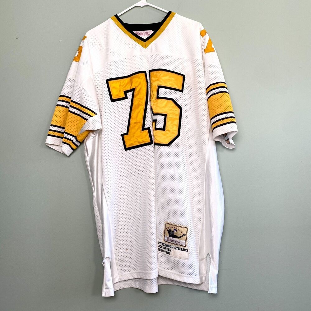 Pittsburgh Steelers Joe Greene 75 Throwback Jersey Mitchell & Ness Size 52 White